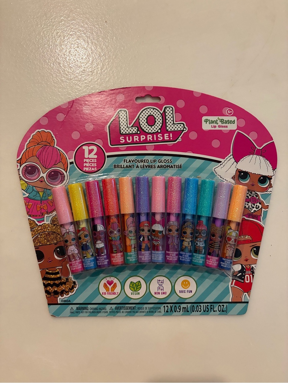 L.O.L. Surprise! 12-Pack Glitter Lip Gloss Set - Pink, Purple, Blue, Gold